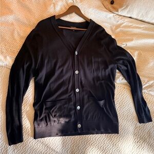 Todd Snyder Cotton Silk Black Cardigan